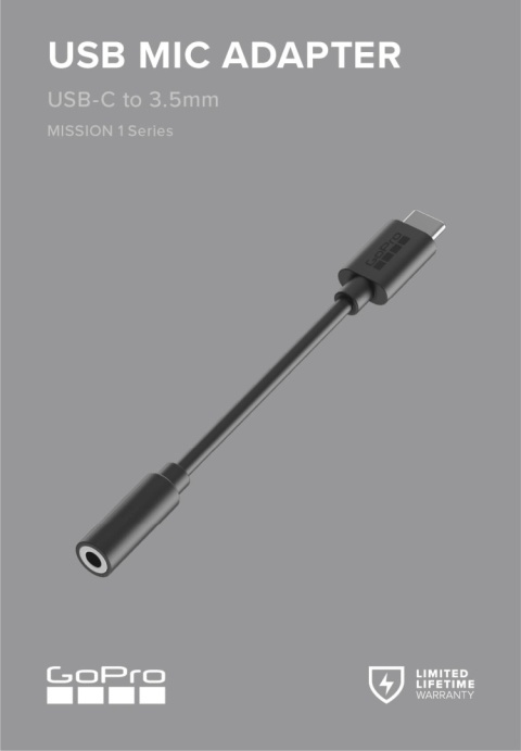 GoPro USB Mic Adapter USB-C - 3.5mm (Mission 1) - Adapter do mikrofonu