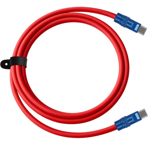 Kabel USB-C - USB-C 100 W 2 m Silikonowy Czerwono-Granatowy - Newell