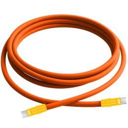 Kabel USB-C - USB-C 100 W 2 m Silikonowy Pomarańczowo-Żółty - Newell