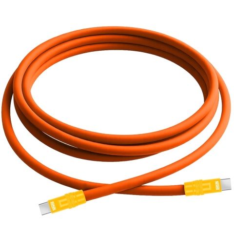 Kabel USB-C - USB-C 100 W 2 m Silikonowy Pomarańczowo-Żółty - Newell