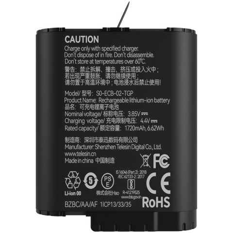 Akumulator bateria do GoPro Hero 12/11/10/9 - Fully decoded battery TELESIN