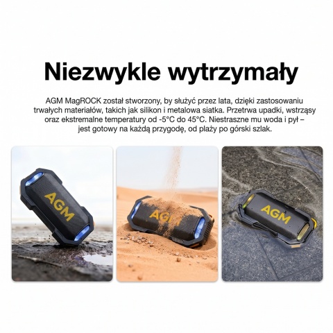 Głośnik bezprzewodowy wodoodporny z magnesem MagROCK - AGM Mobile