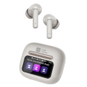 Słuchawki douszne z etui ładującym z ekranem dotykowym BUDS 9 White - AGM Mobile
