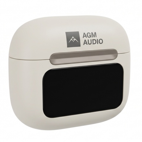 Słuchawki douszne z etui ładującym z ekranem dotykowym BUDS 9 White - AGM Mobile