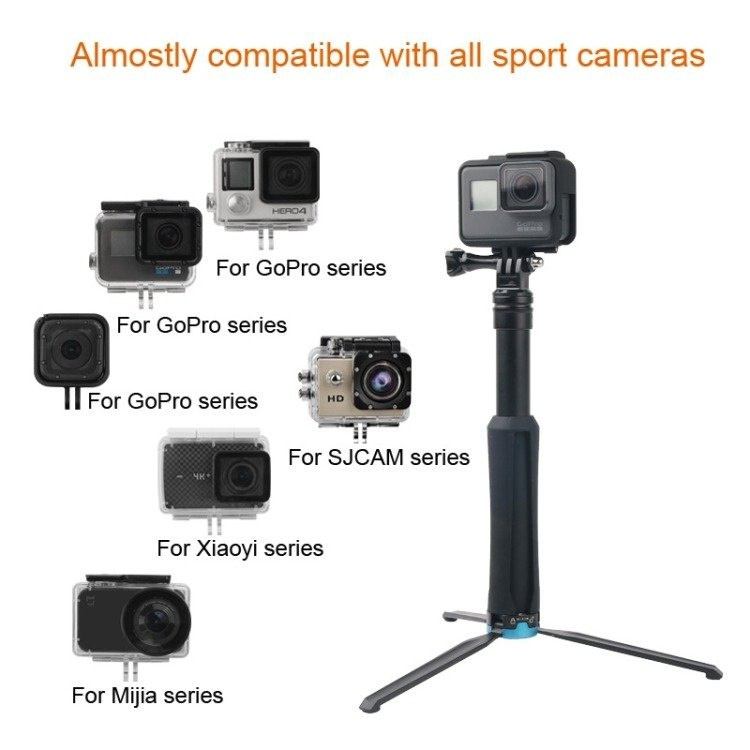 Uniwersalny kijek teleskopowy selfie stick tripod do kamer sportowych