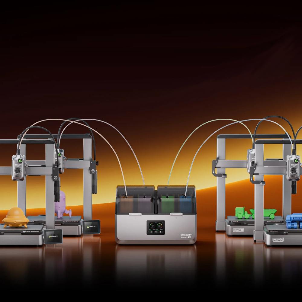 Suszarka Creality SpacePi X4 podłączona do 4 drukarek 3D