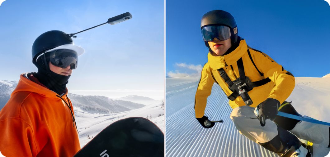 Insta360 Snow Bundle sposób montażu kamery